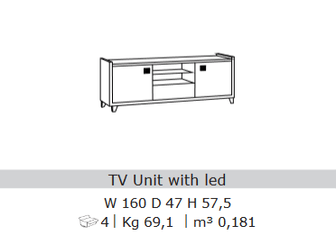 San Martino Hilton 2 Door TV Unit