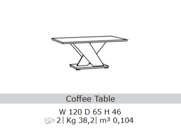 San Martino Glamour Grey Walnut Coffee Table