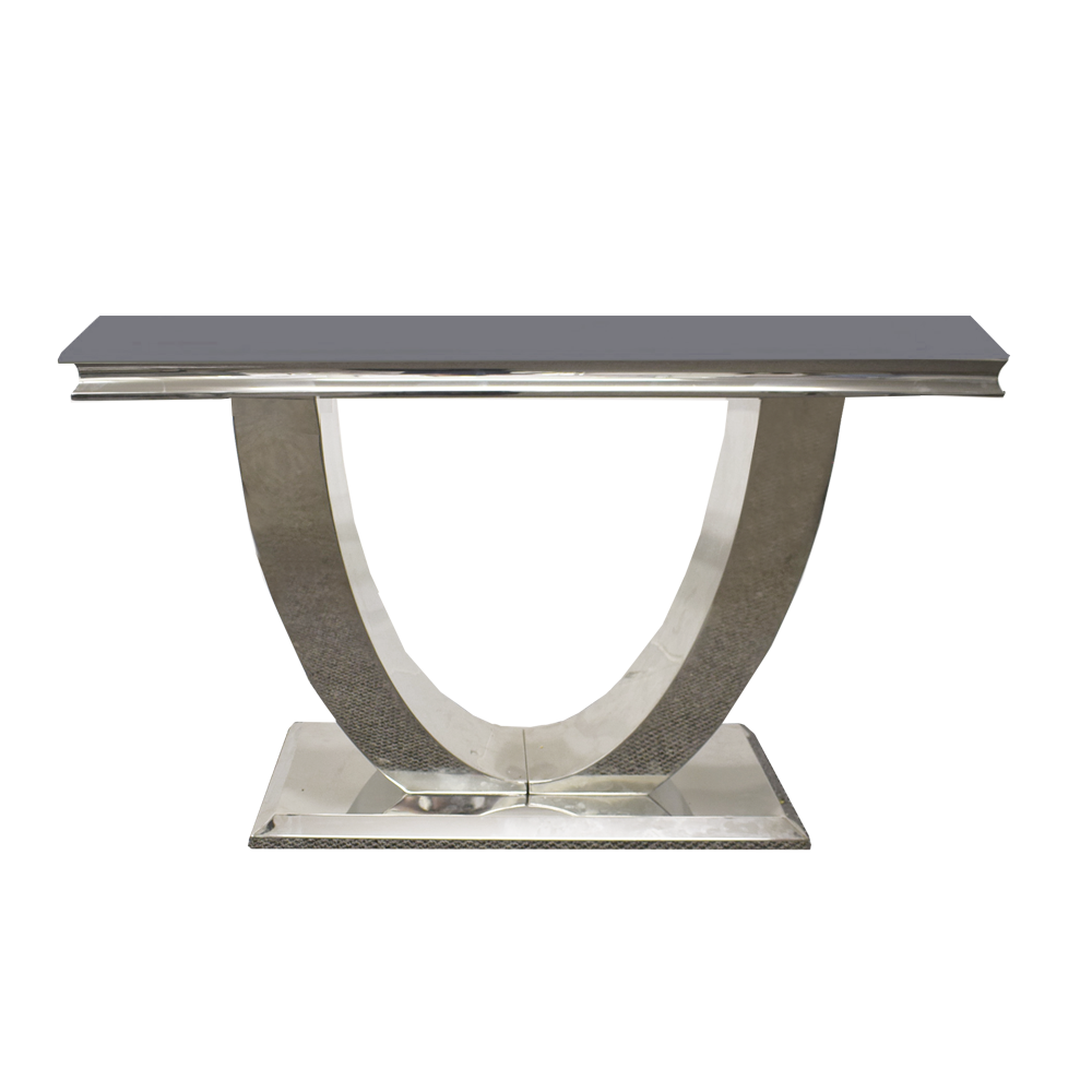 Arial Console with Grey Glass Top