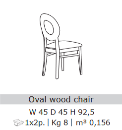 San Martino Glamour Oval Wood Dining Chair