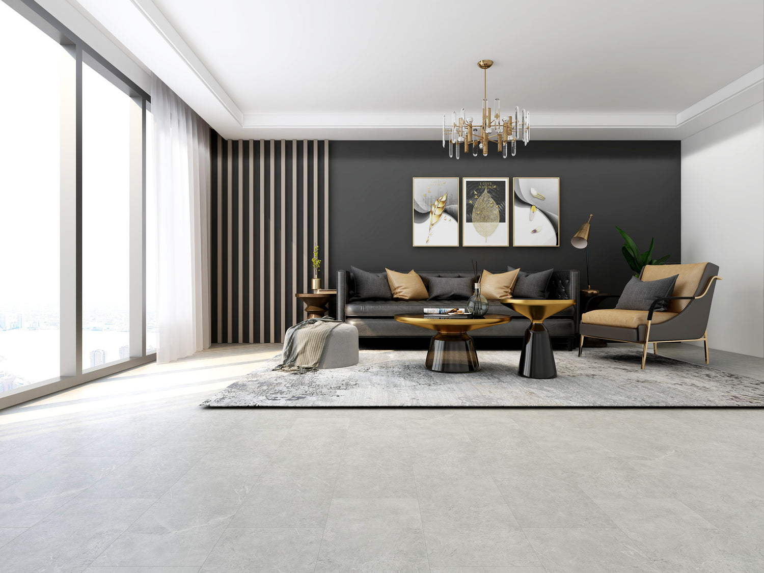 Allora Rigid Tile Vinyl Flooring Crystal