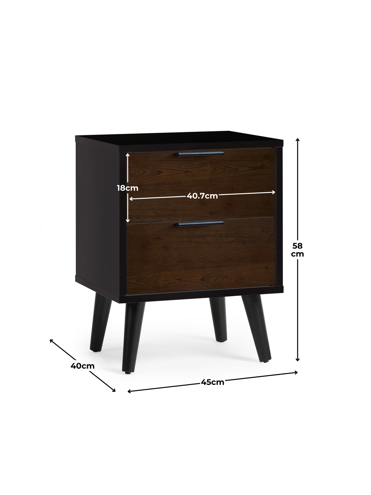 Alba 2 Drawer Bedside Table