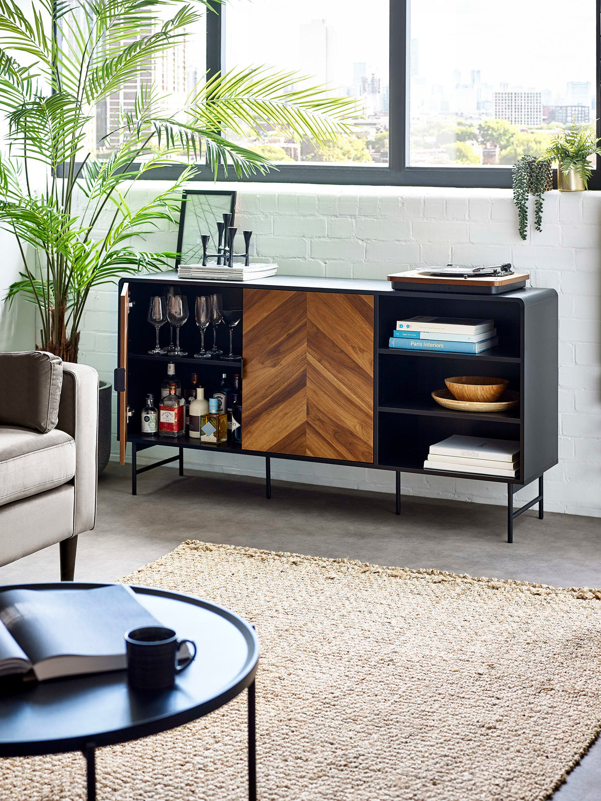 Alvin Chevron 2 Door Wide Sideboard