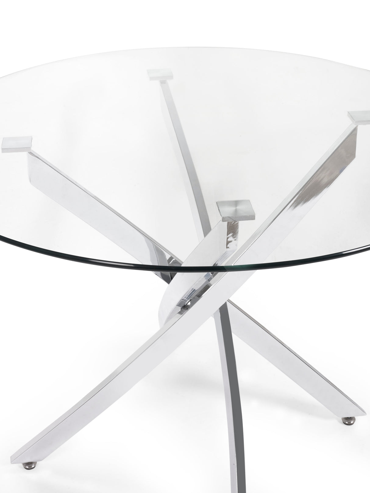 Anderson Round Glass Top 4 Seater Dining Table