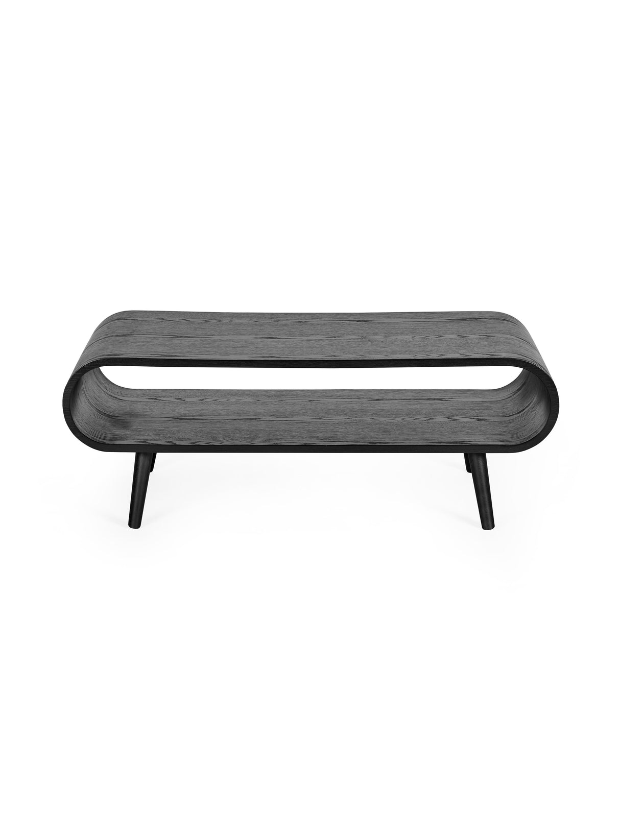 Apollo Curved Rectangular Coffee Table with Shelf