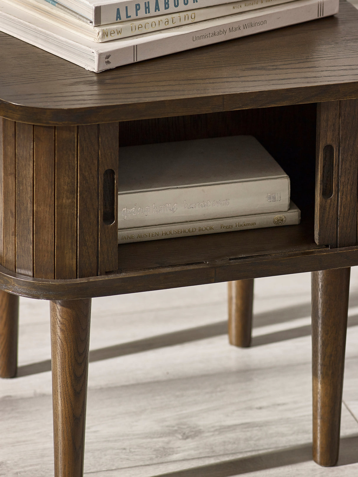 Arya Side Table with Sliding Door Storage