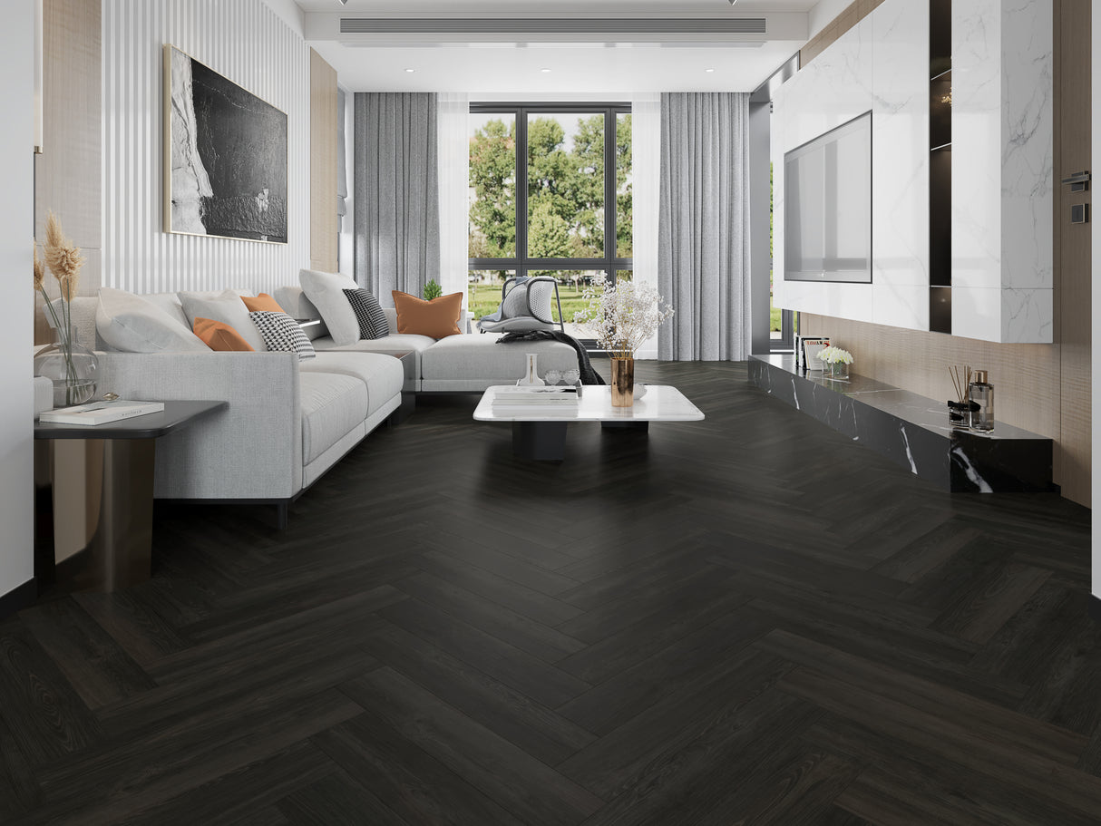 Alva Herringbone Antigua Charcoal Oak