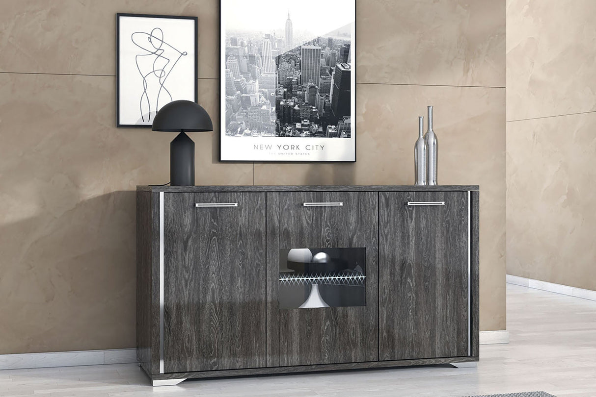 San Martino Armony Grey 3 Door Sideboard with LED Lights