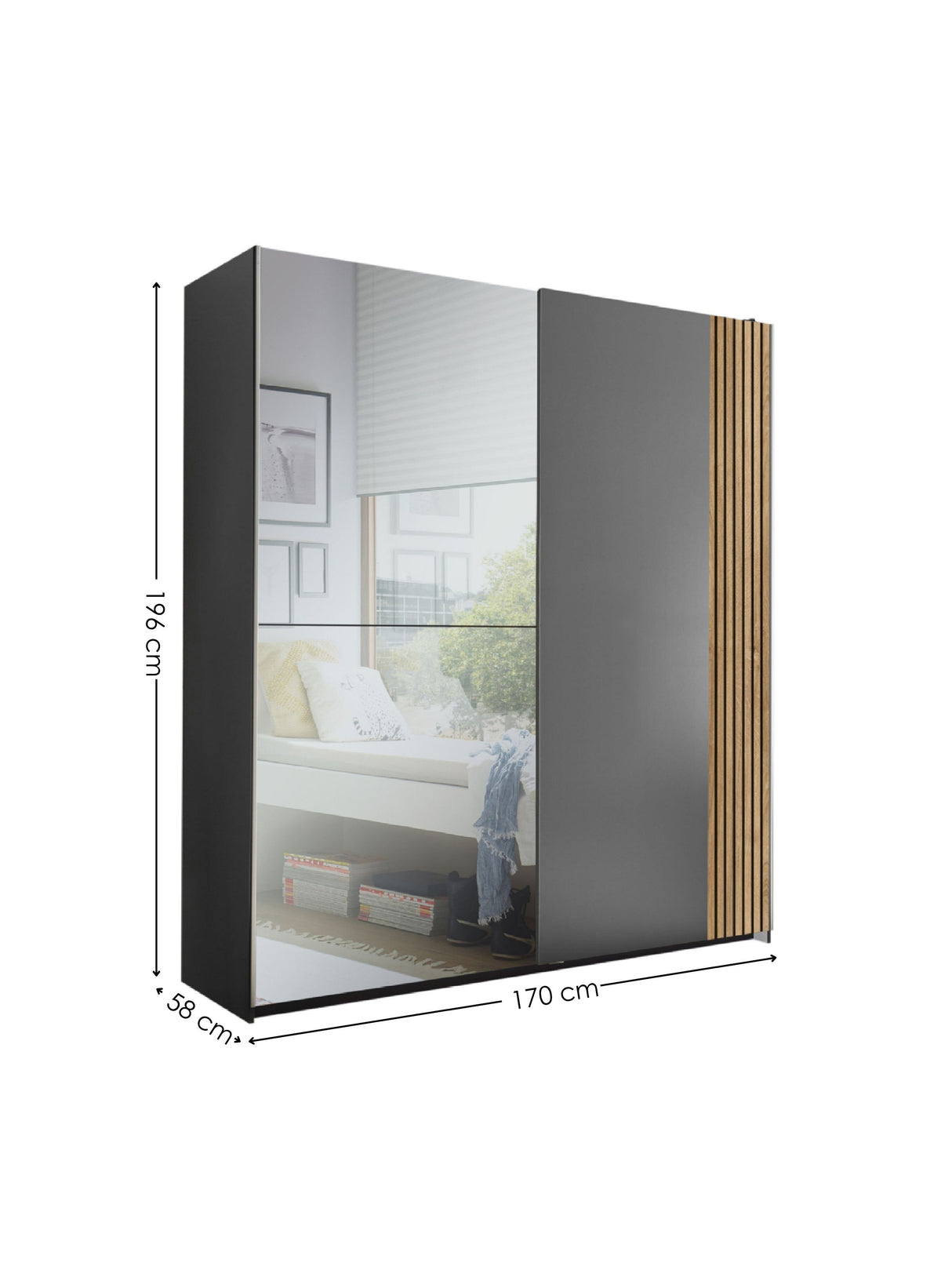 Berno Sliding Door Wardrobe with Mirror