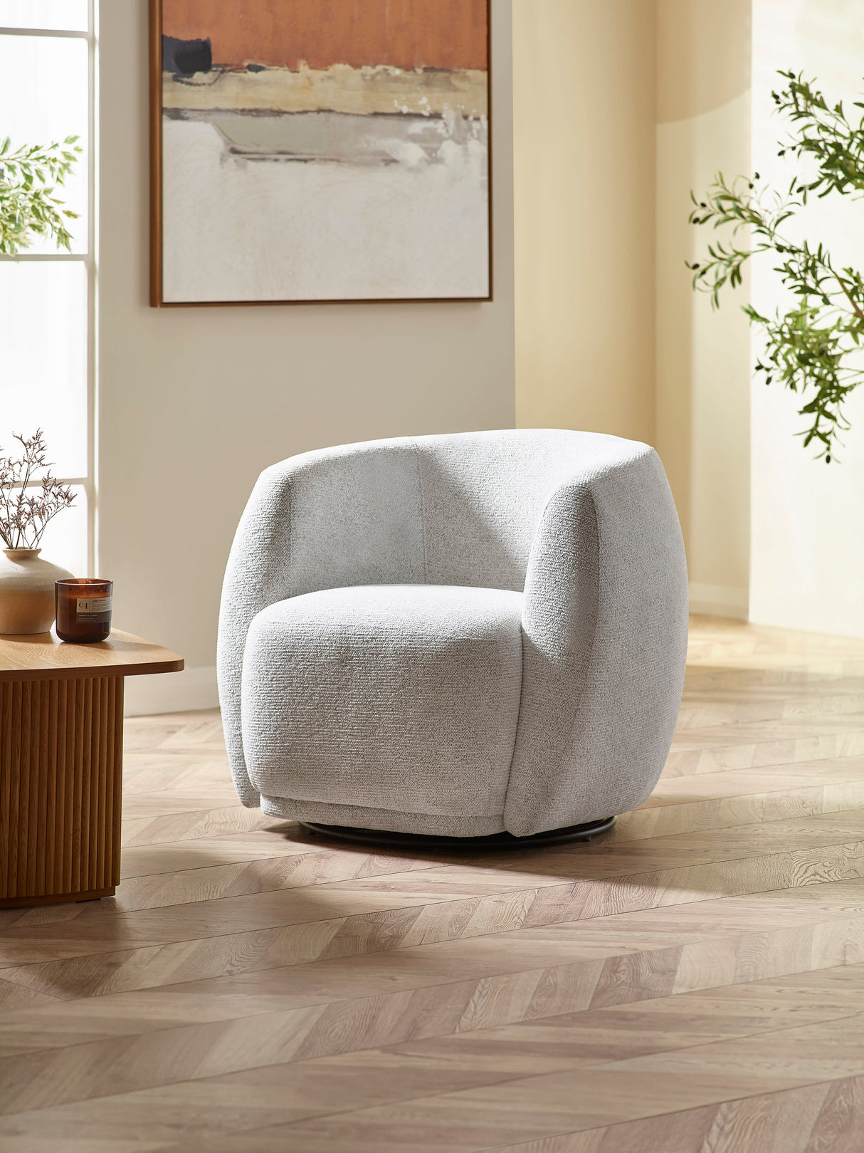 Bowline Upholstered Swivel Accent Chair