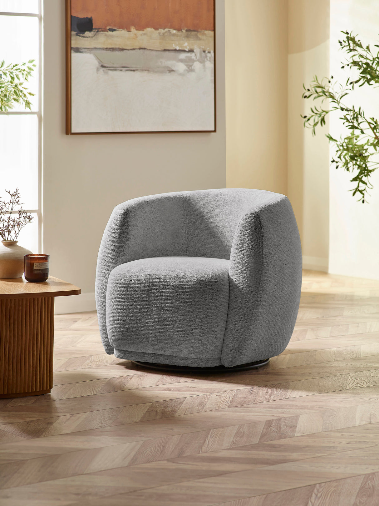 Bowline Upholstered Swivel Accent Chair