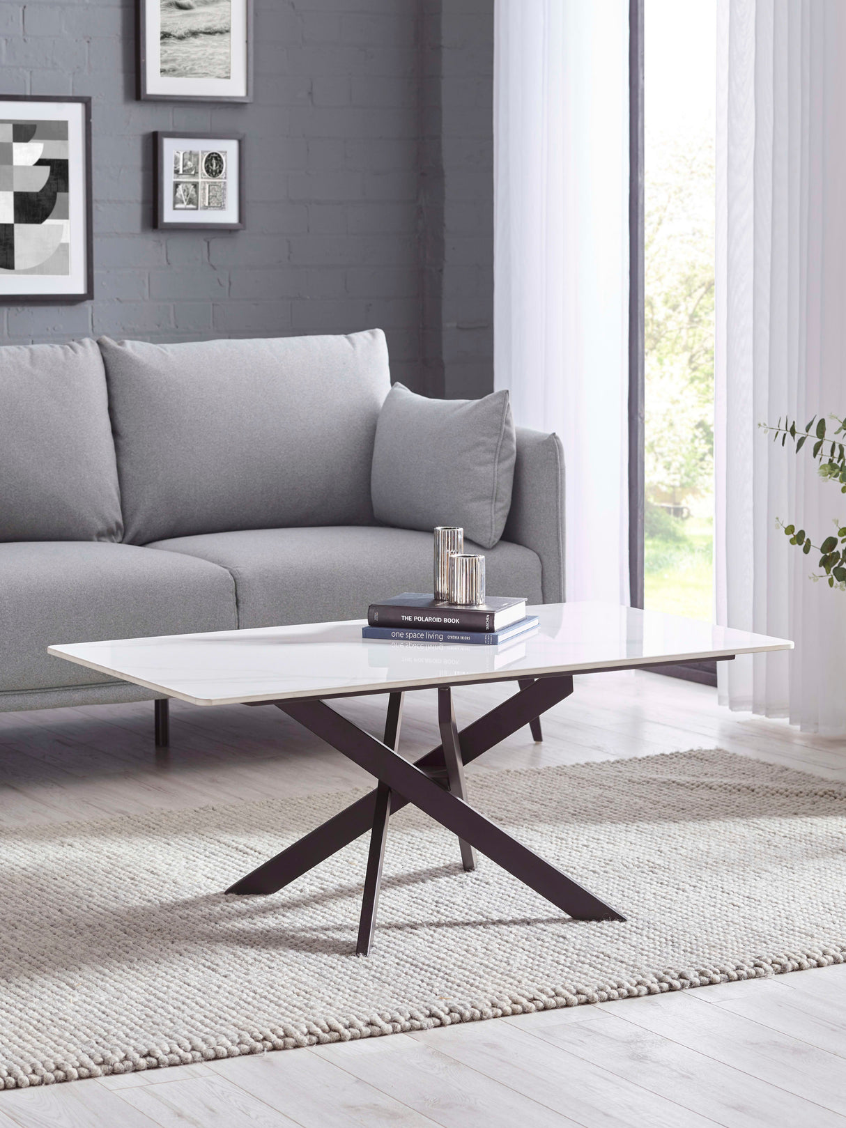 Bradley Rectangular Ceramic Top Coffee Table