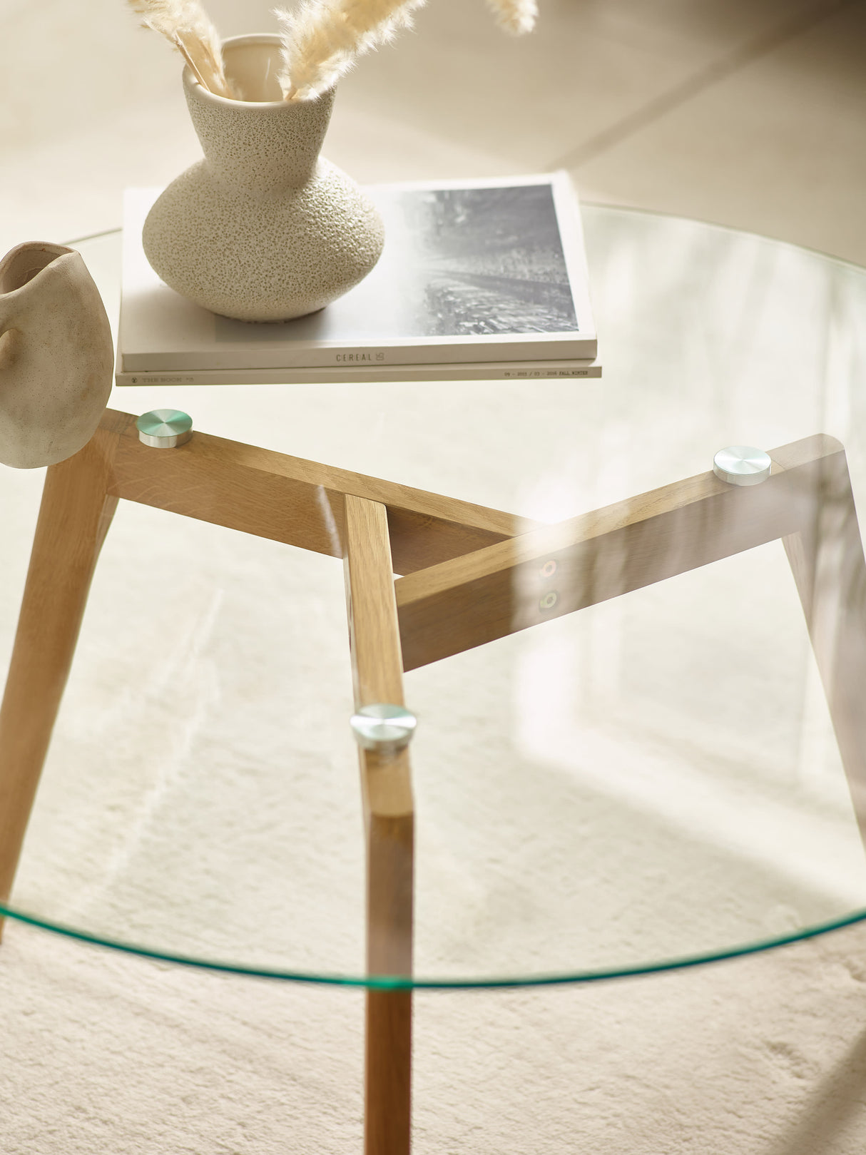 Bryant Round Glass Top Coffee Table