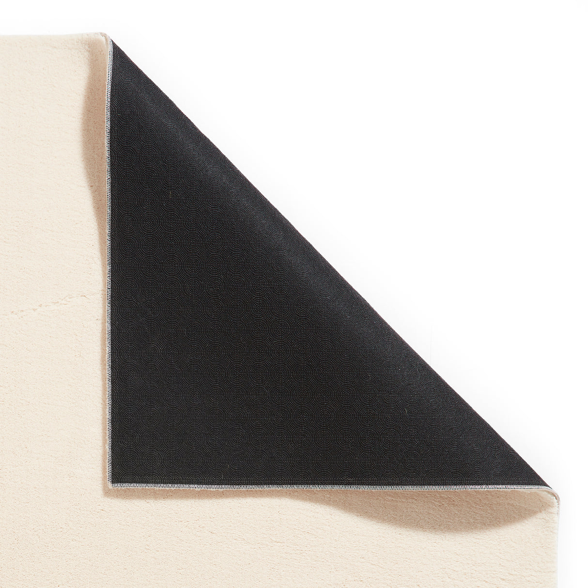 Bay Cream Plain Shaggy Washable Rug