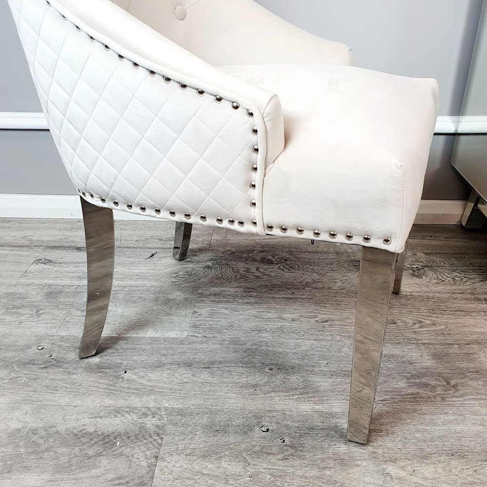 Bentley Dining Chair - With Lion Knocker & Quilted Back