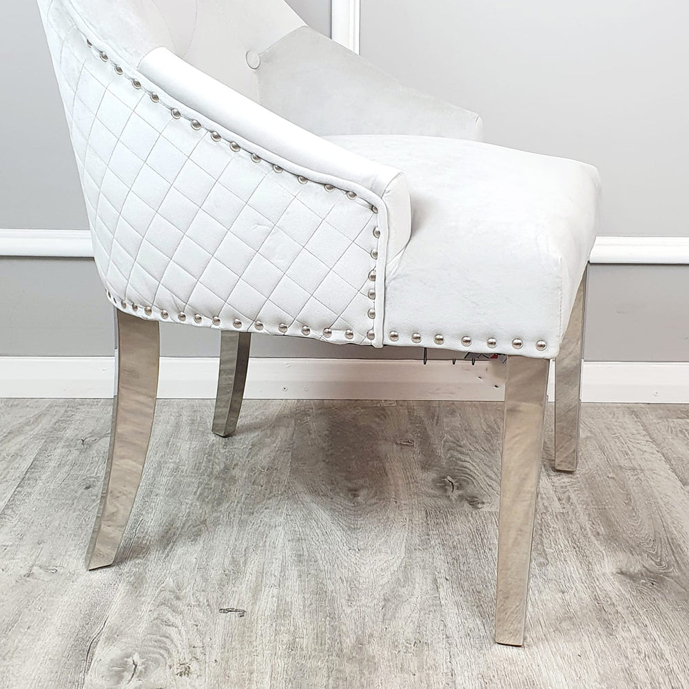 Bentley Dining Chair - With Lion Knocker & Quilted Back