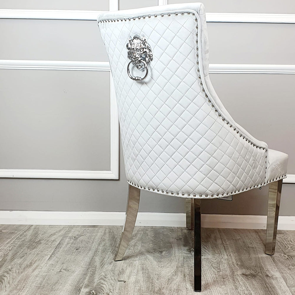 Bentley Dining Chair - With Lion Knocker & Quilted Back