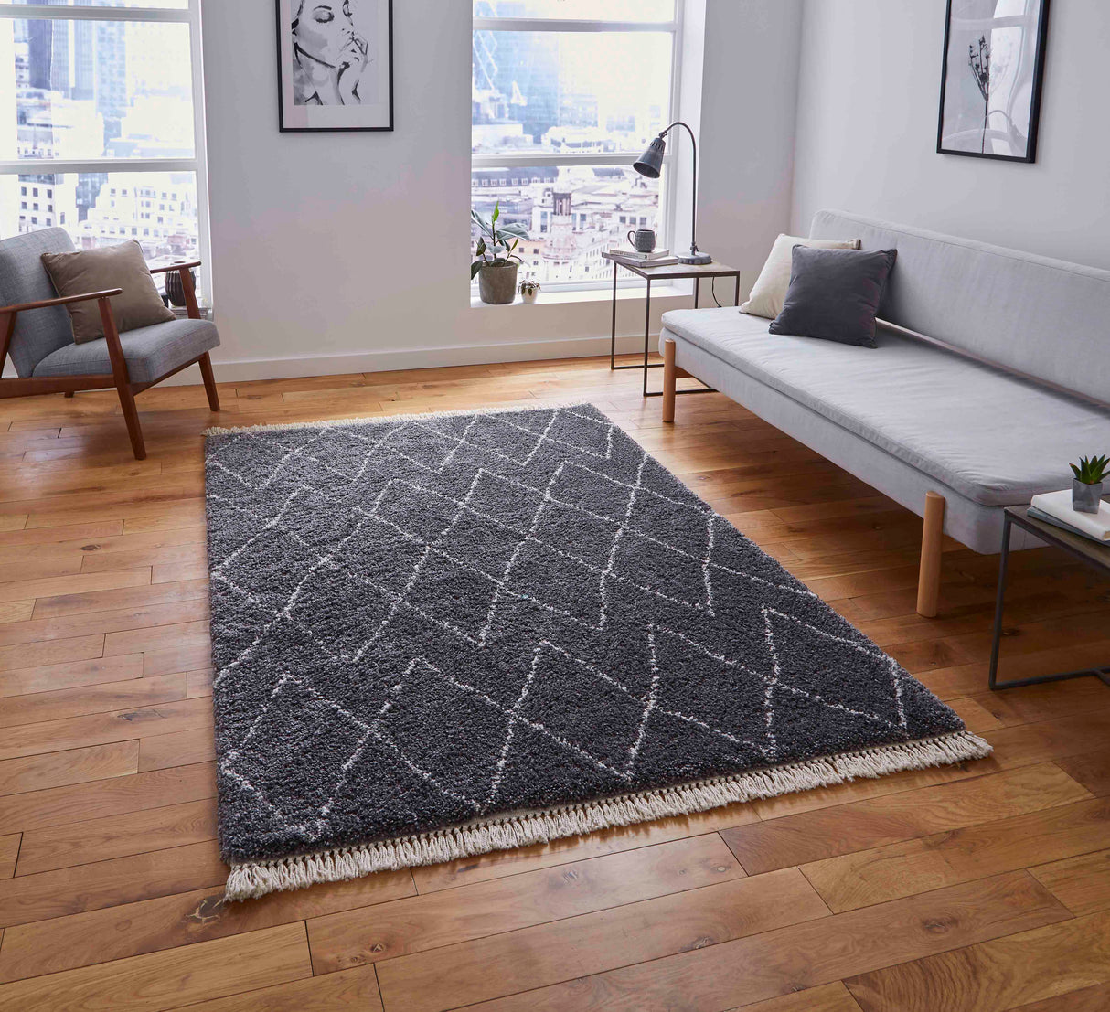 Boho 8280 Grey Berber Rug