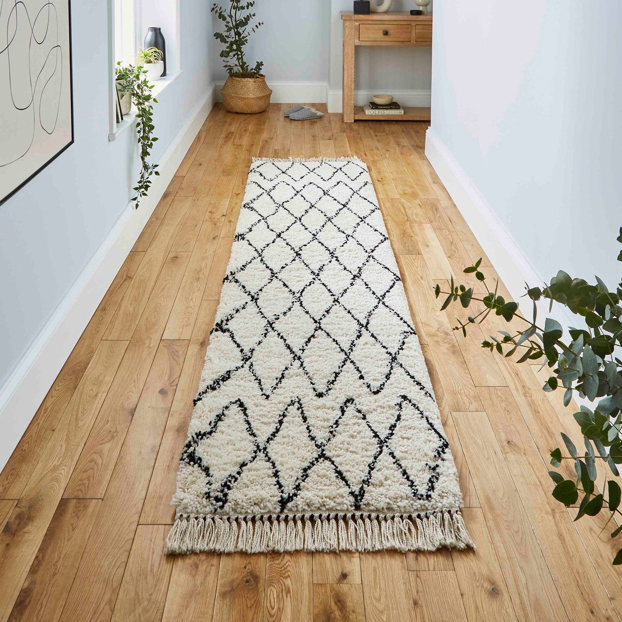 Boho 8280 White/Black Berber Rug