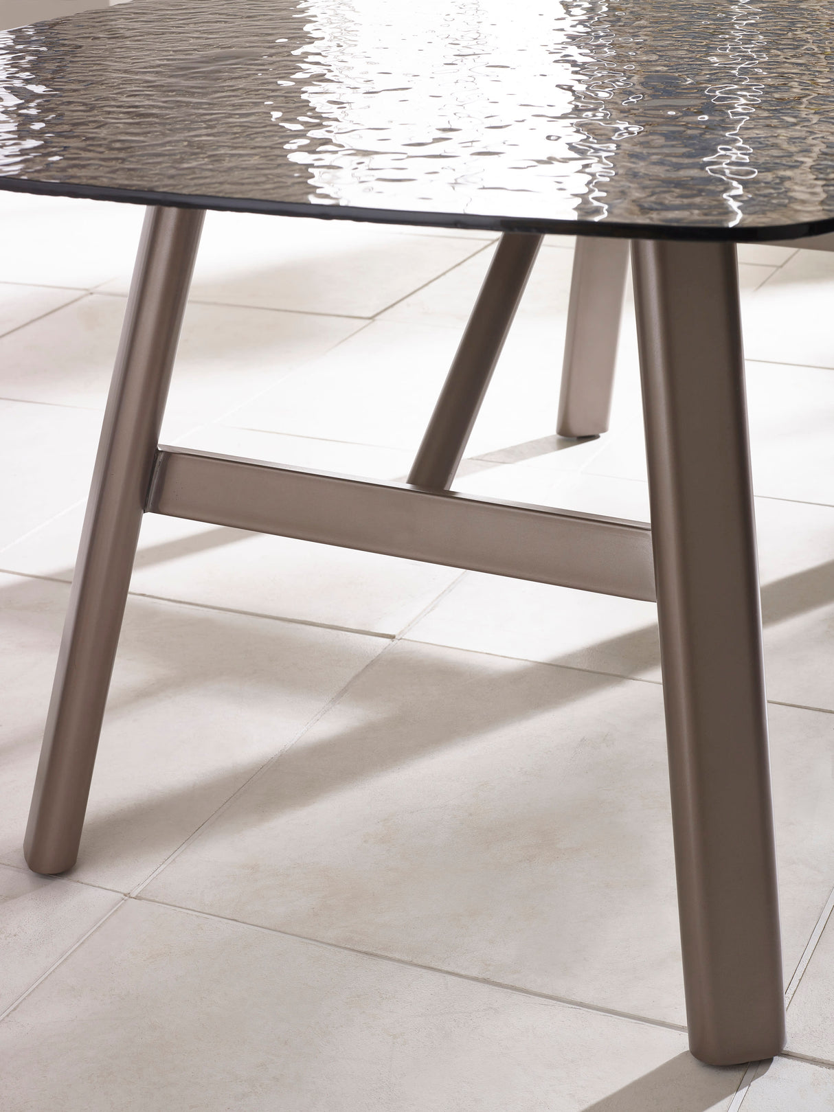 Callisto Rectangular Bubble Effect Glass Top Dining Table