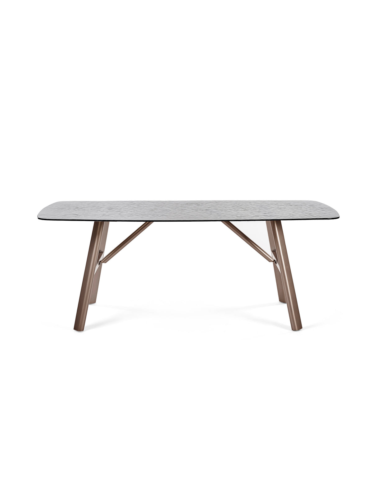 Callisto Rectangular Bubble Effect Glass Top Dining Table