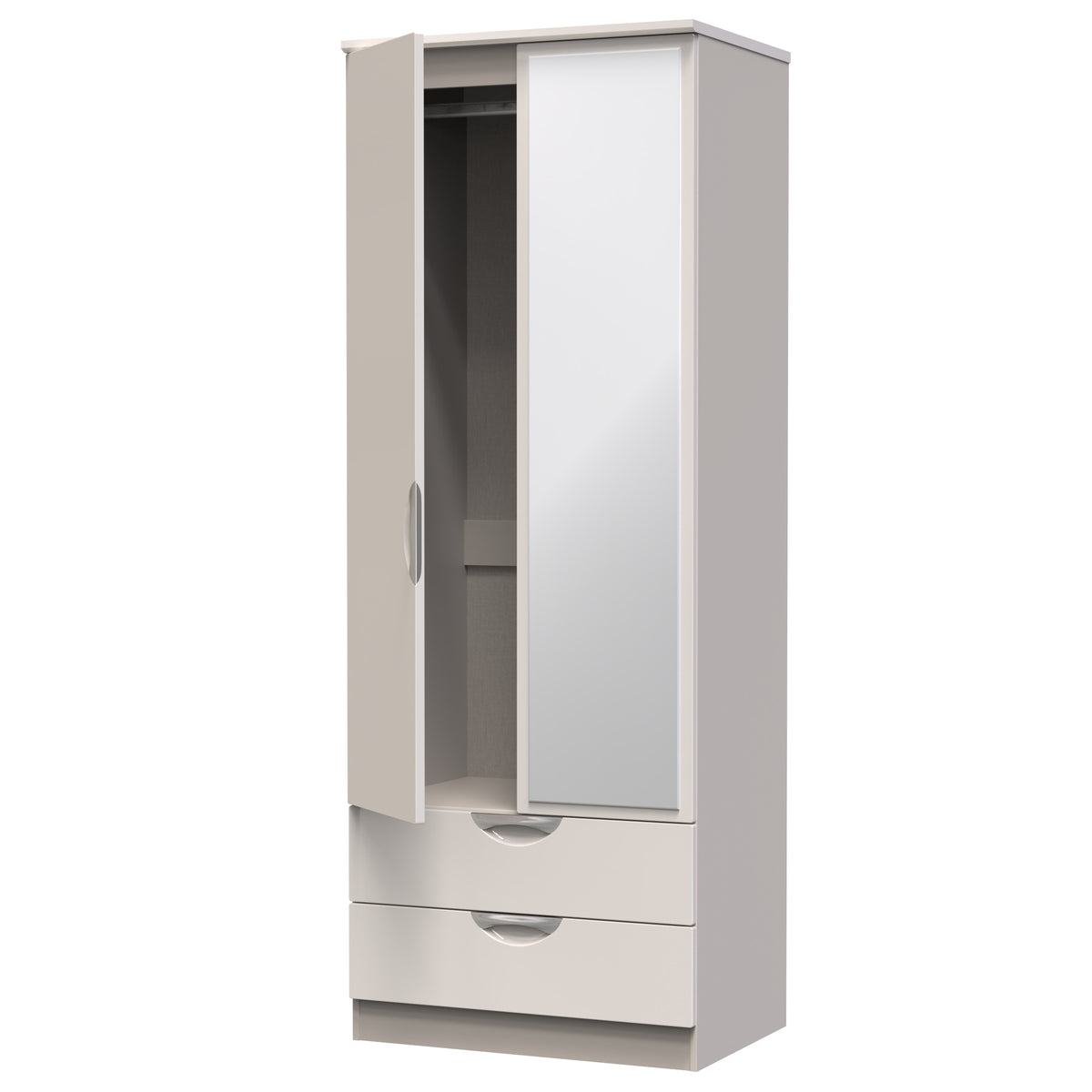 Camden 2ft6in 2 Drawer Mirror Wardrobe