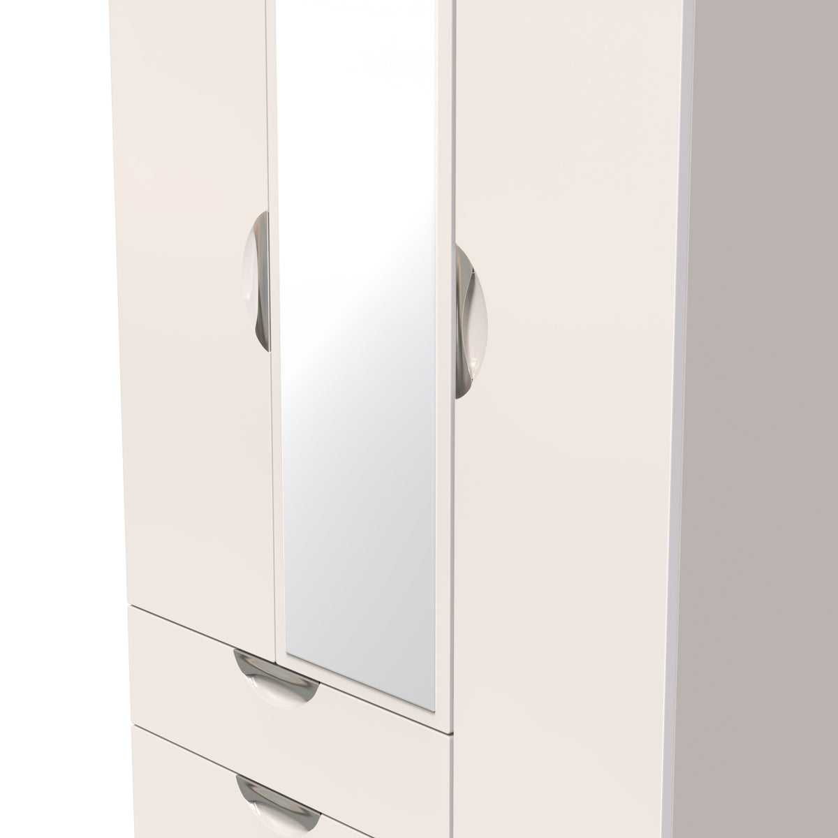 Camden Tall Triple 2 Drawer Mirrored Wardrobe