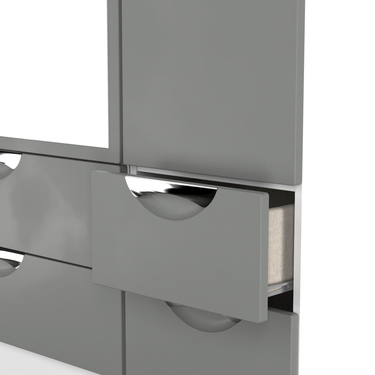 Camden Tall Triple 2 Drawer Mirror + Drawer Wardrobe
