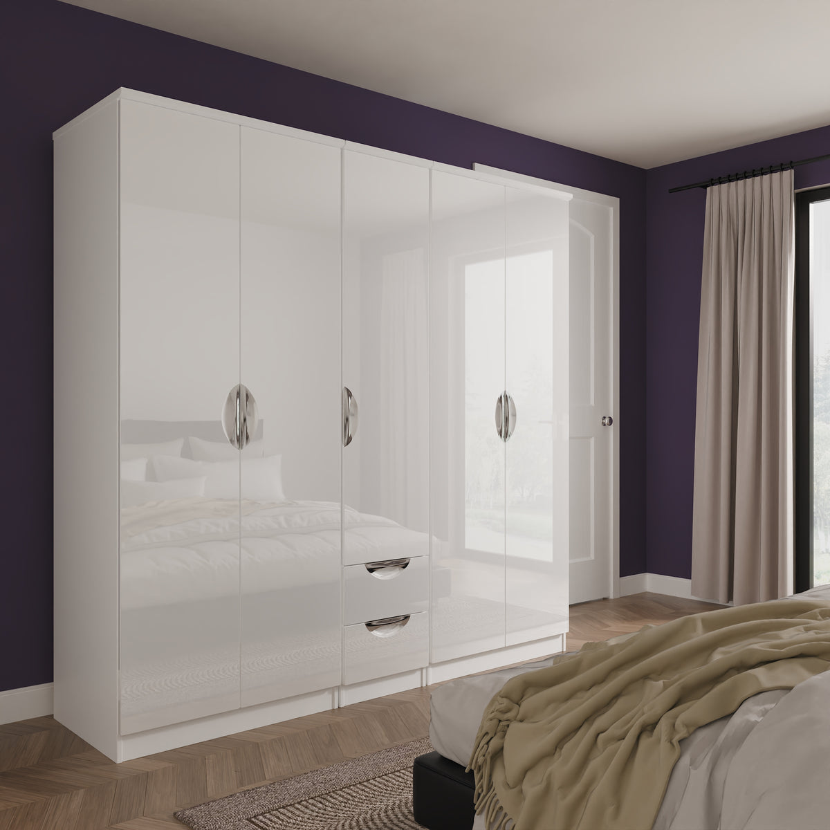 Camden 5 Door 2 Drawer Wardrobe