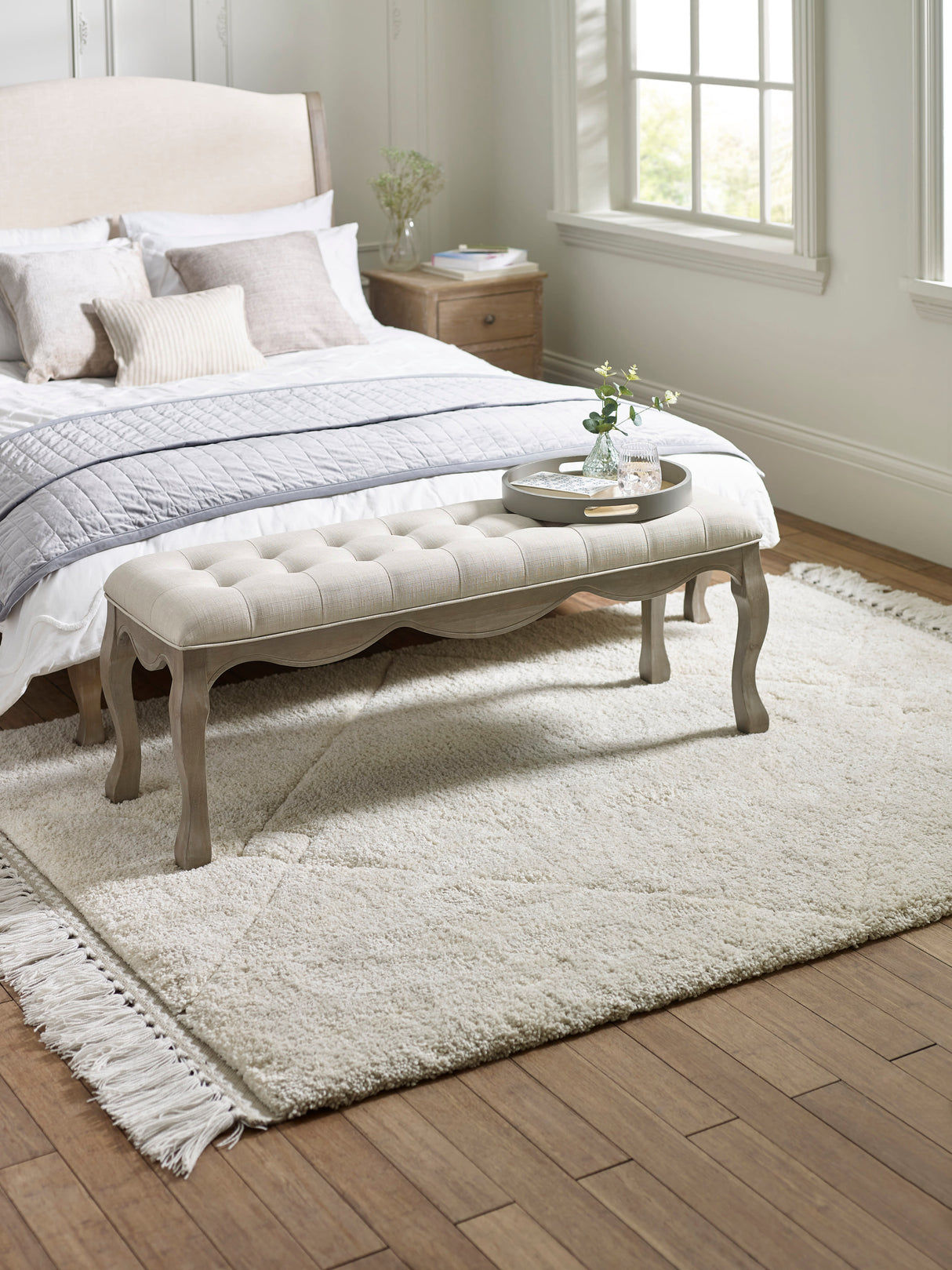 Camille French Style Upholstered Bench