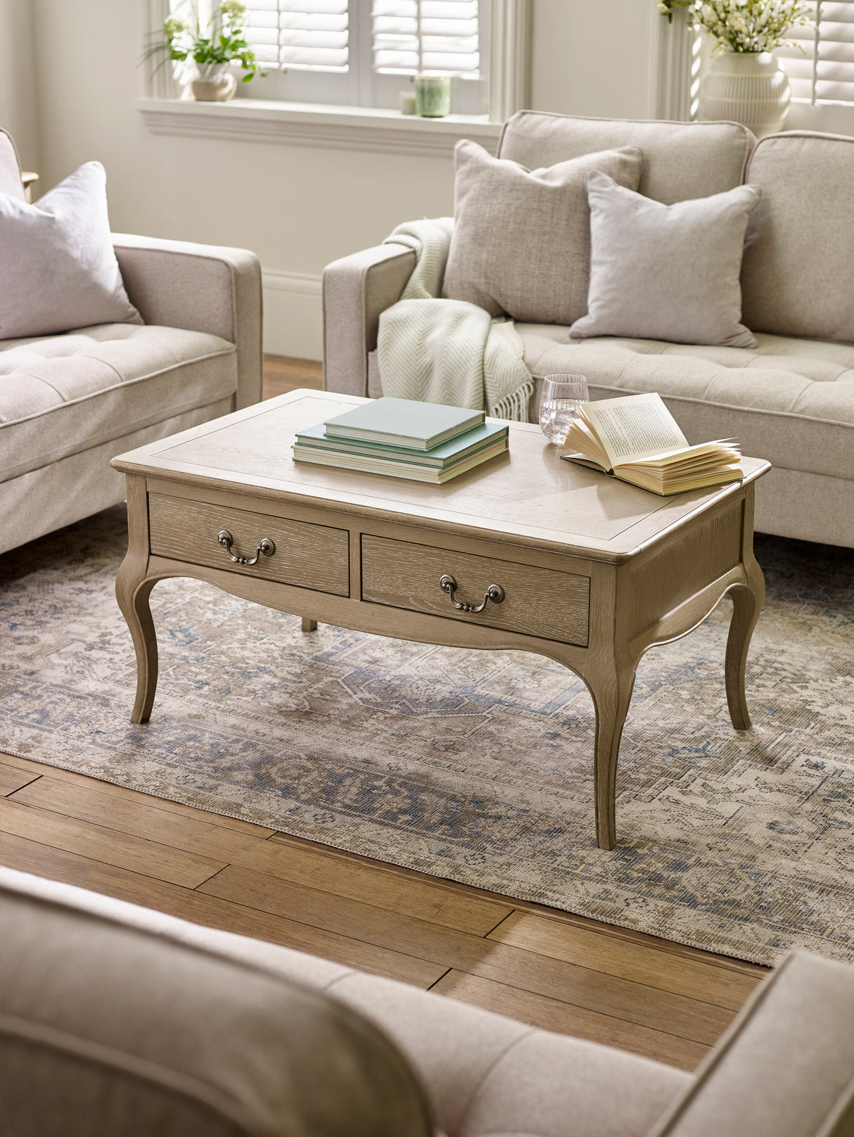 Camille French Style Rectangular Coffee Table