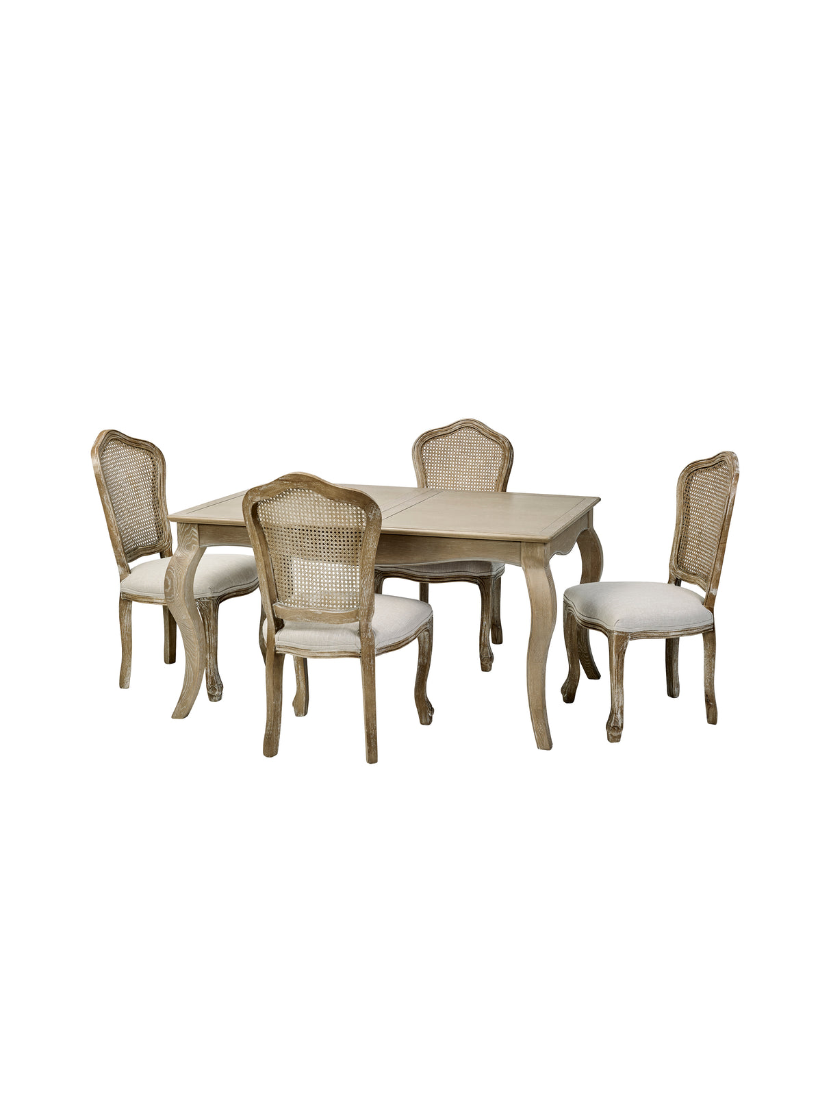 Camille French Style Rectangular 4-6 Seater Extending Dining Table