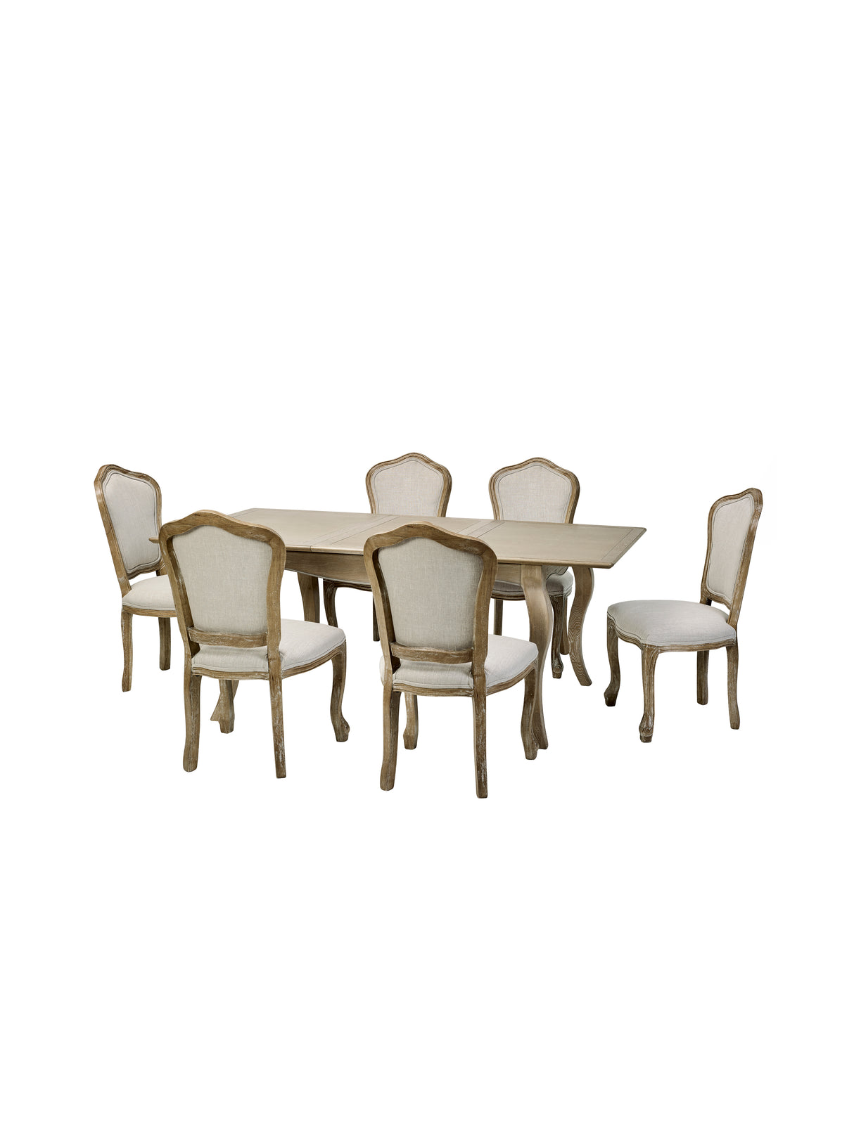 Camille French Style Rectangular 4-6 Seater Extending Dining Table