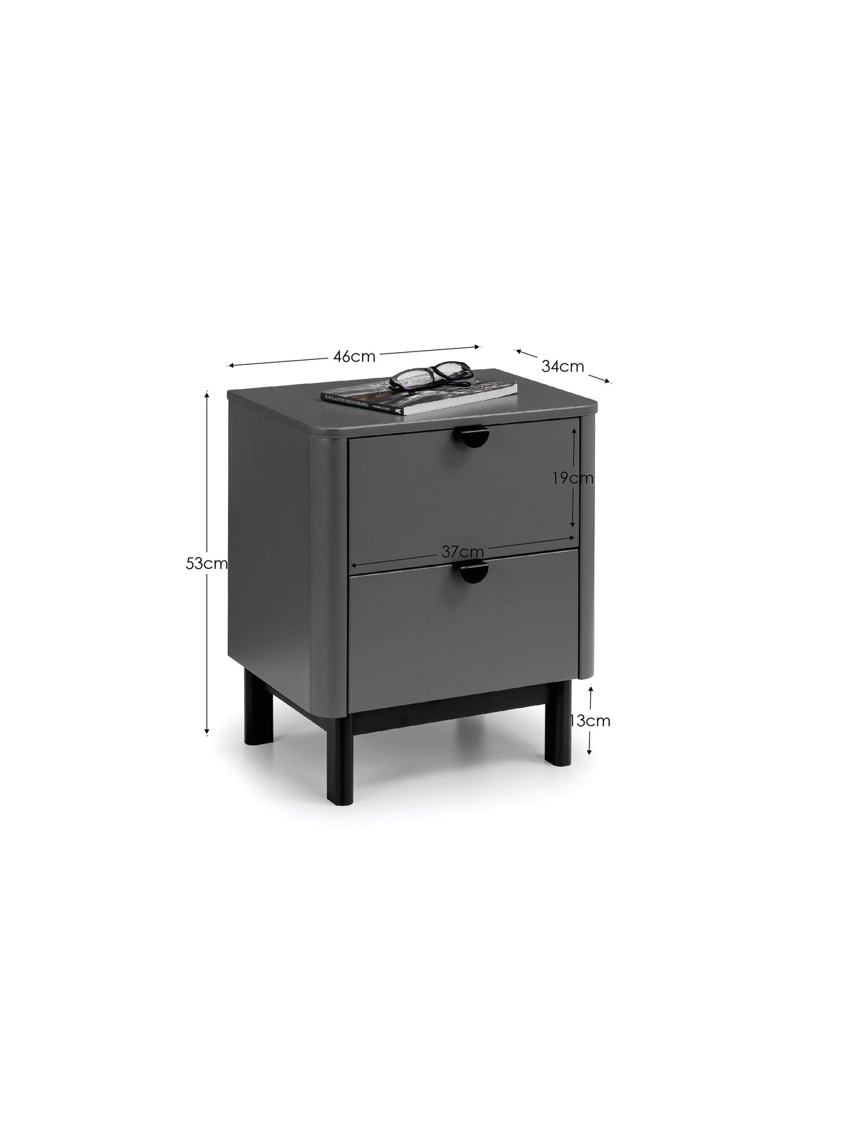 Chloe 2 Drawer Bedside Table
