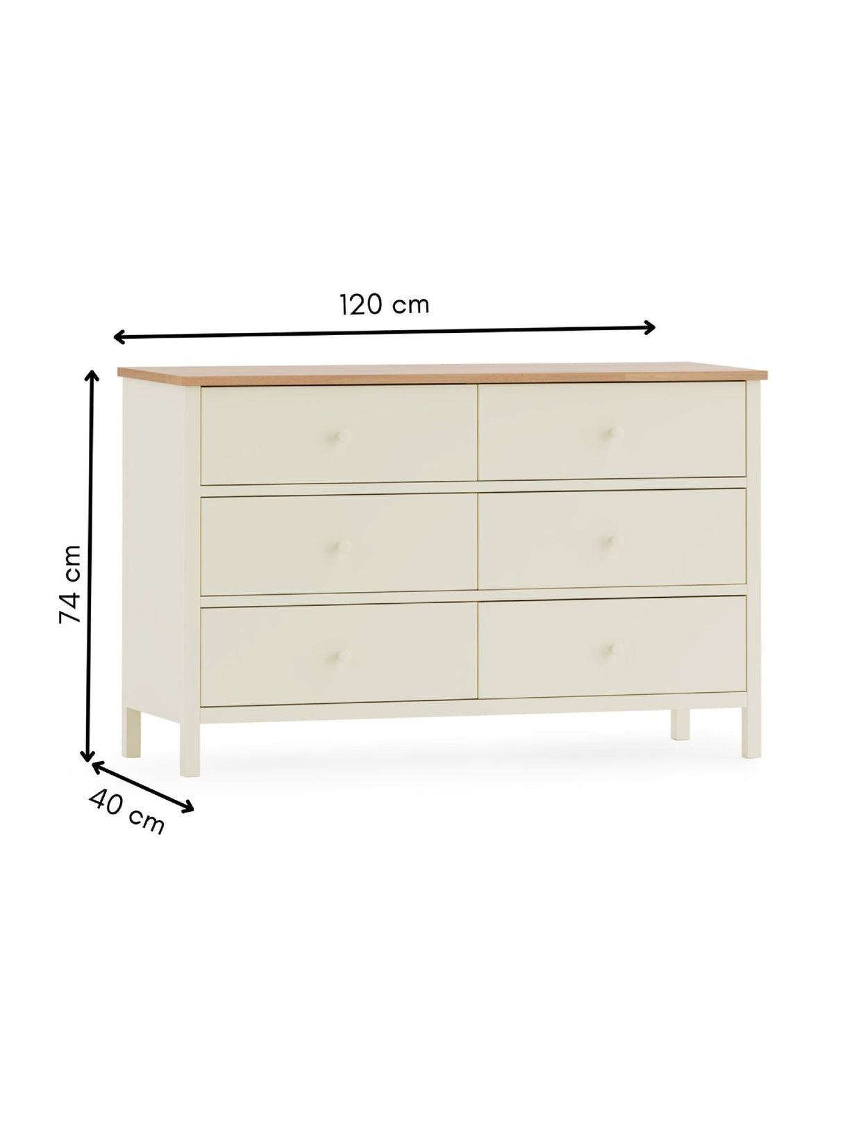 Coxmoor 6 Drawer Wide Chest