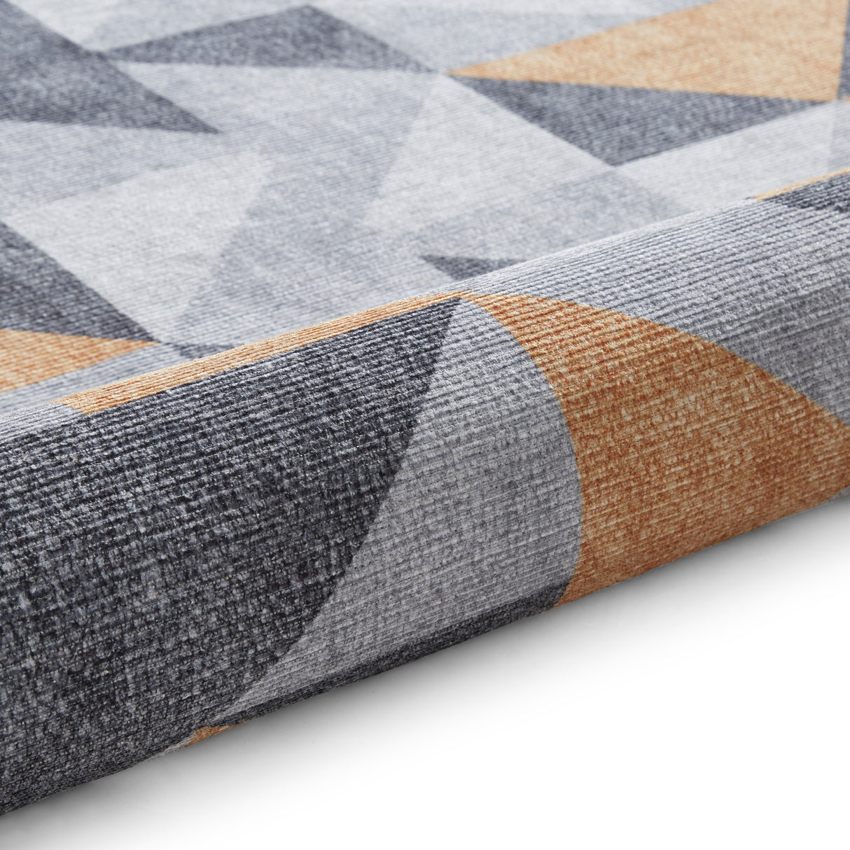 Coral H1057 Yellow/Grey Modern Washable Rug