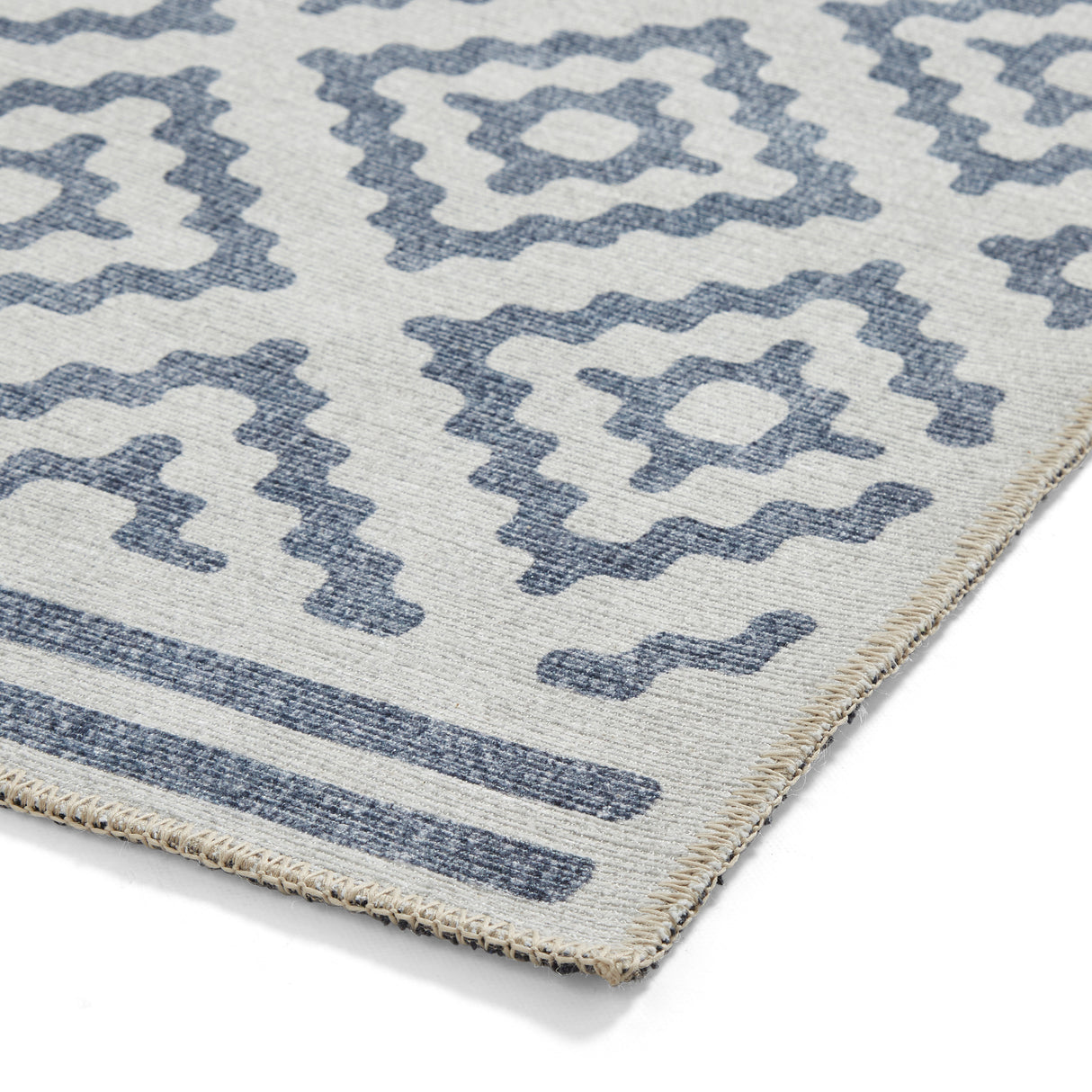Coral H1058 Blue Modern Washable Rug