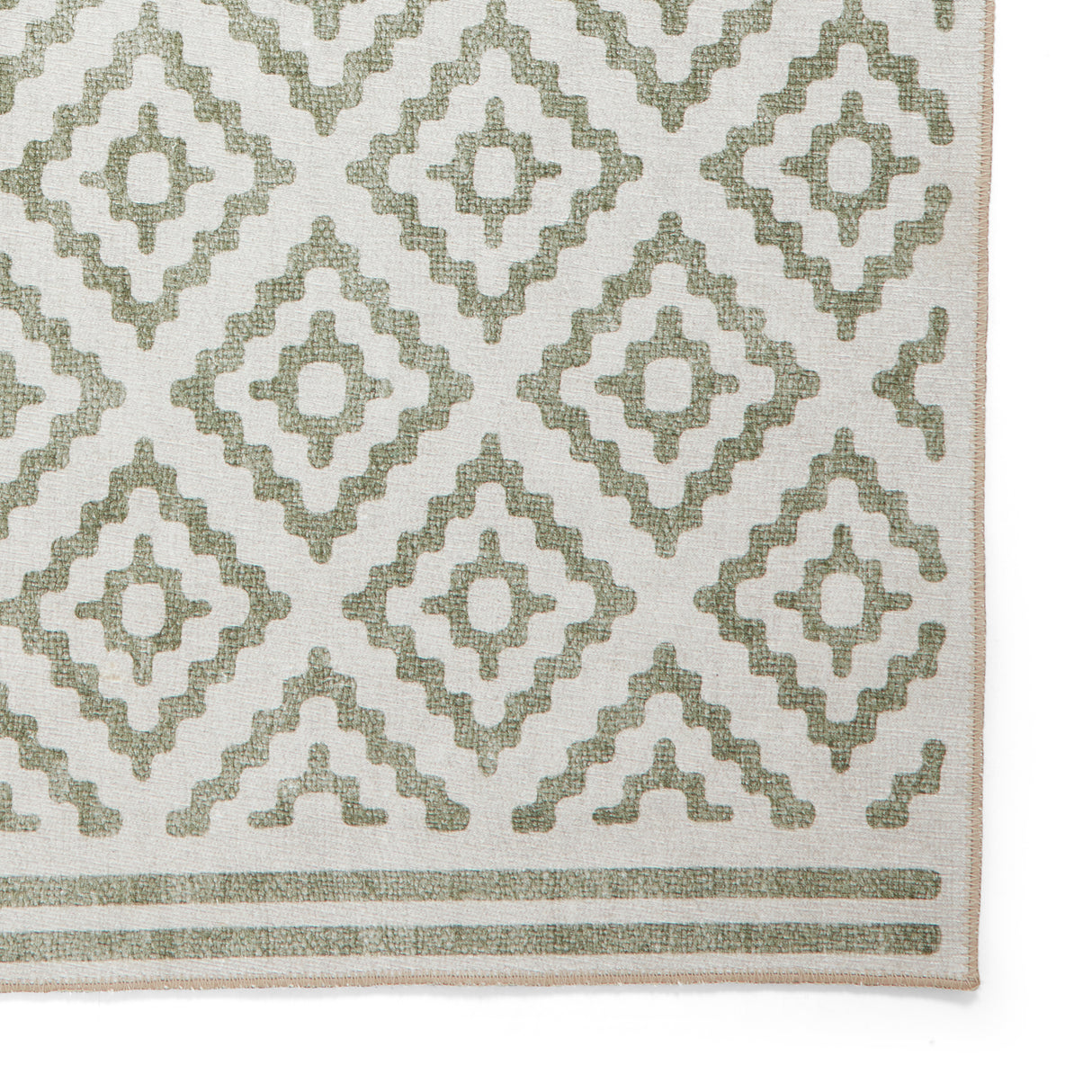 Coral H1058 Green Modern Washable Rug