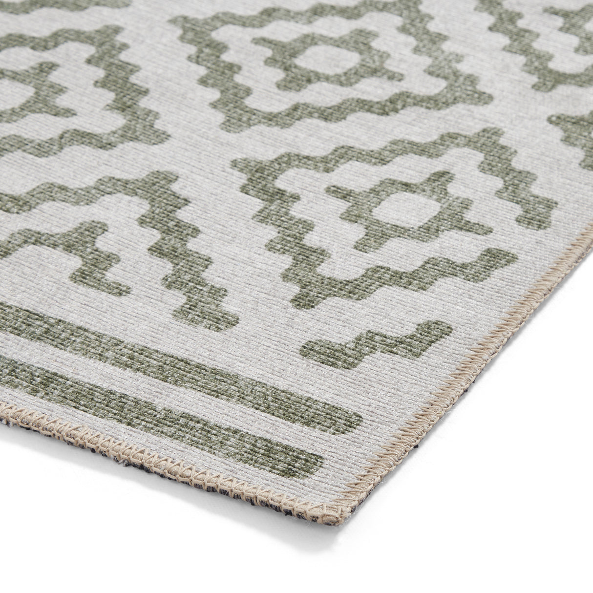 Coral H1058 Green Modern Washable Rug