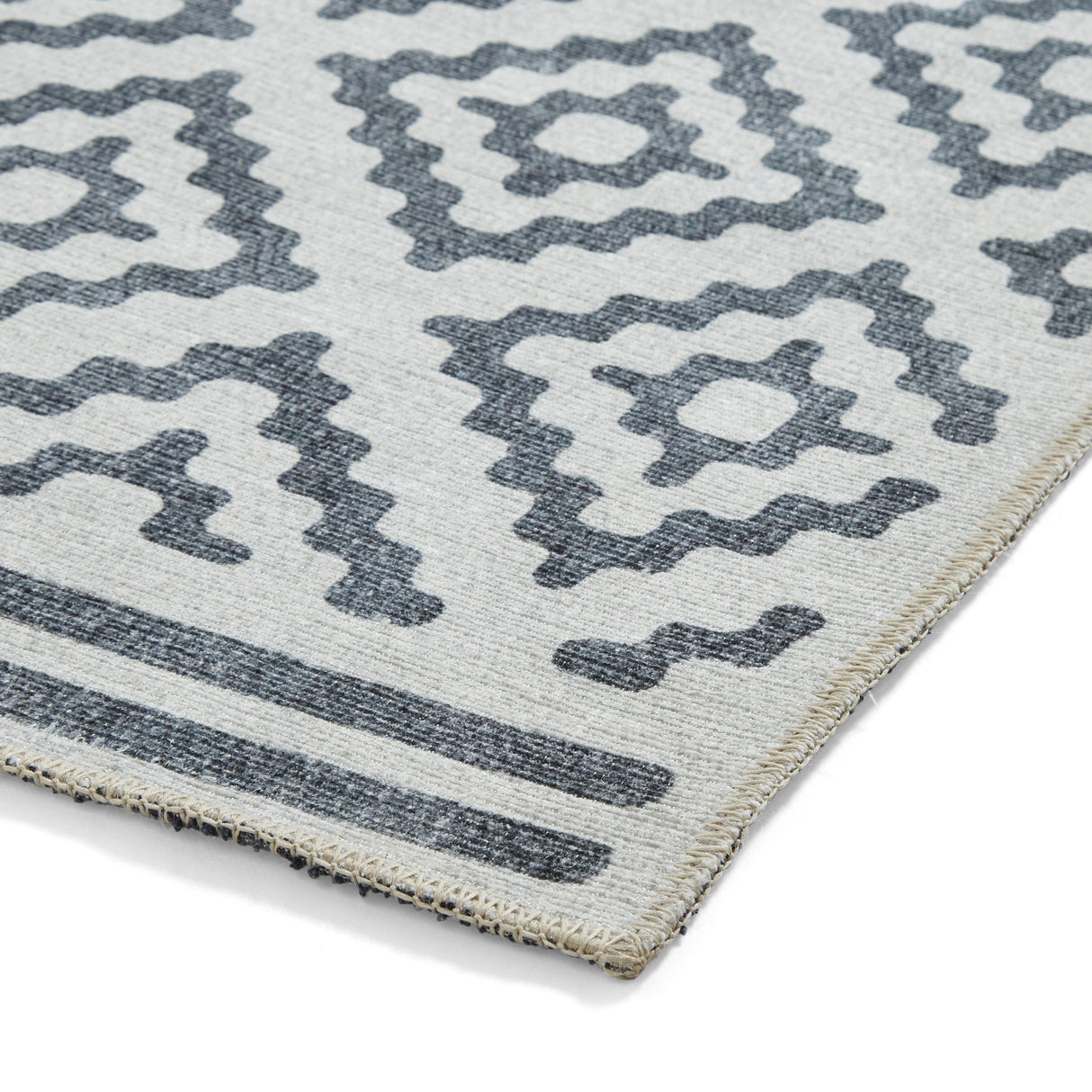 Coral H1058 Grey Modern Washable Rug