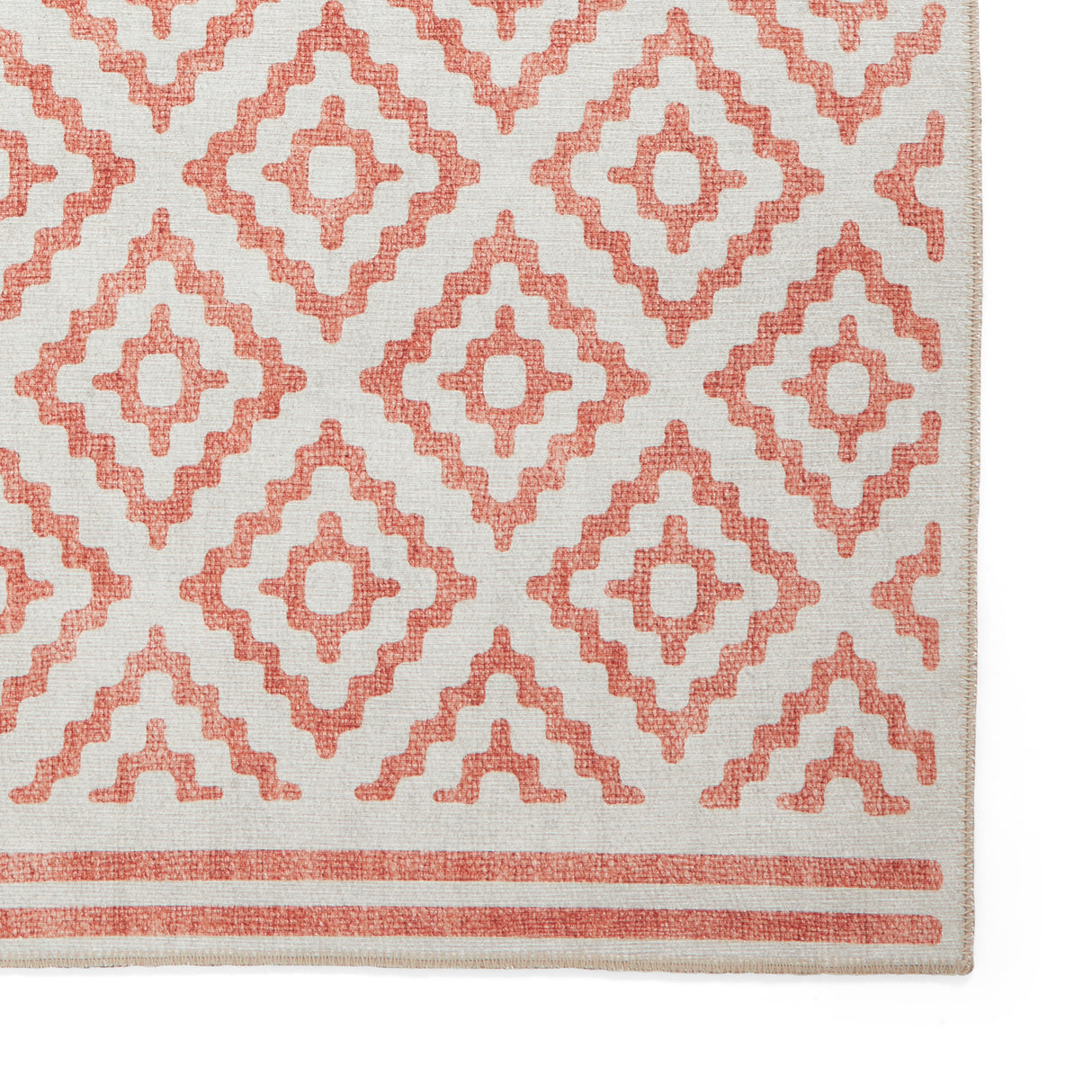 Coral H1058 Orange Modern Washable Rug
