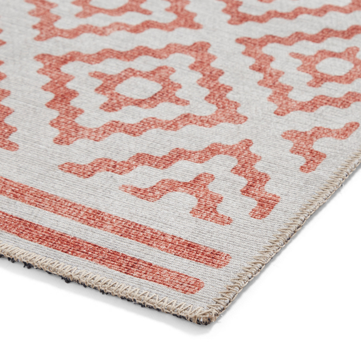 Coral H1058 Orange Modern Washable Rug