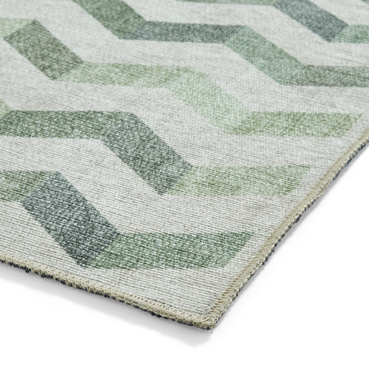 Coral H1059 Green Modern Washable Rug