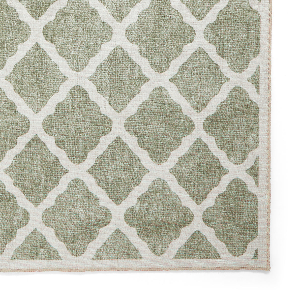 Coral H1063 Green Modern Washable Rug
