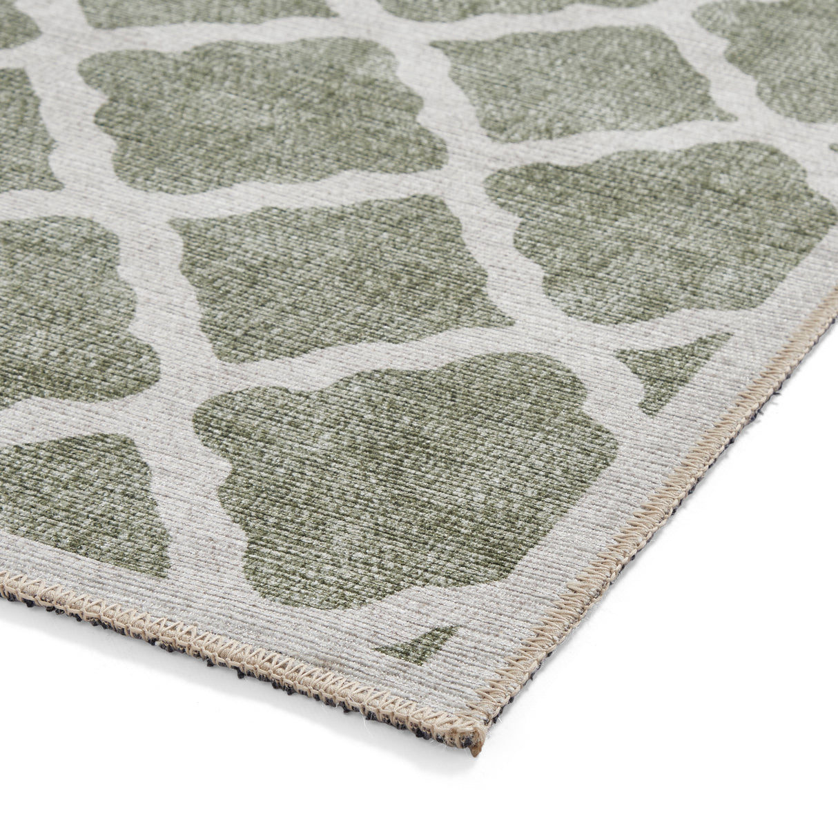 Coral H1063 Green Modern Washable Rug