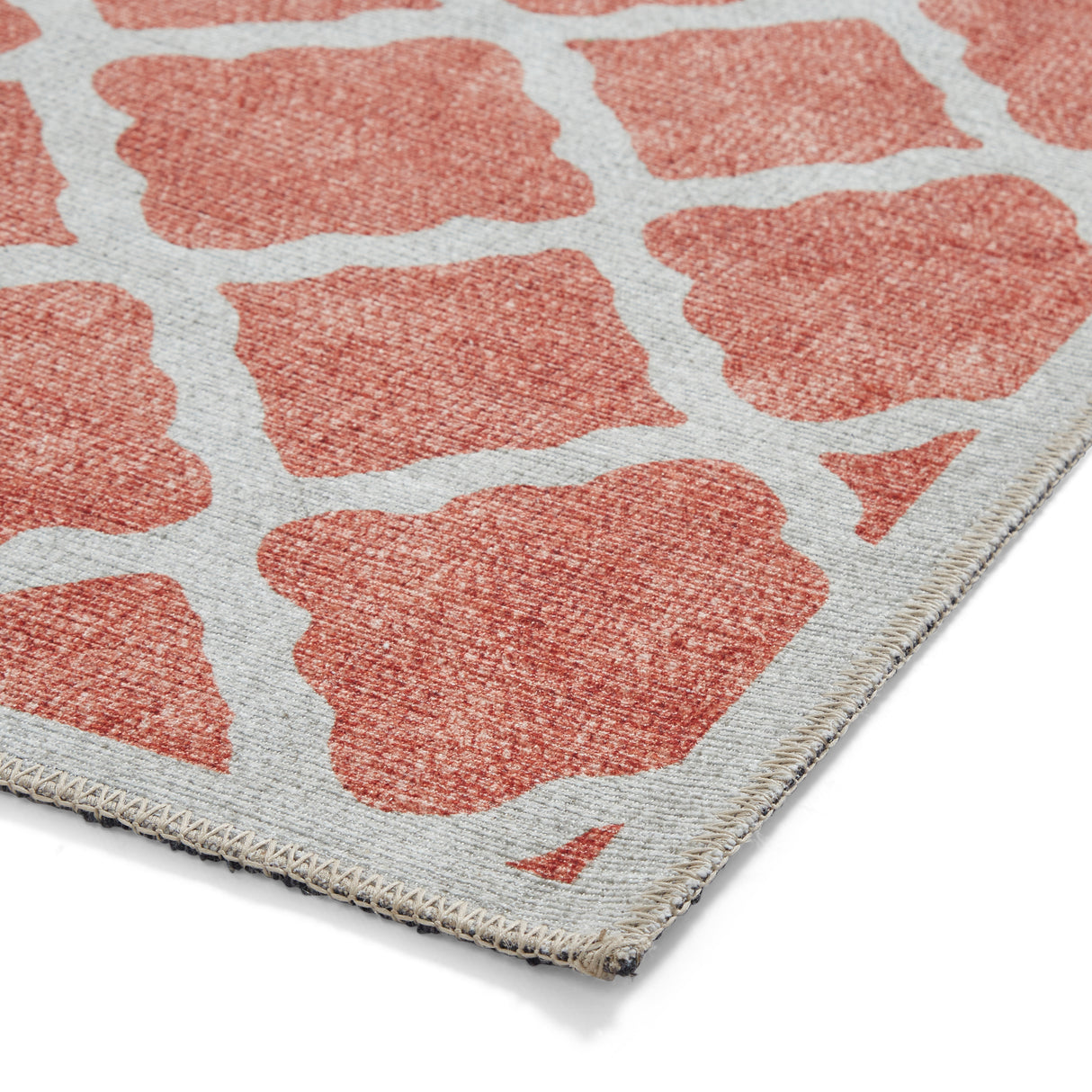 Coral H1063 Orange Modern Washable Rug