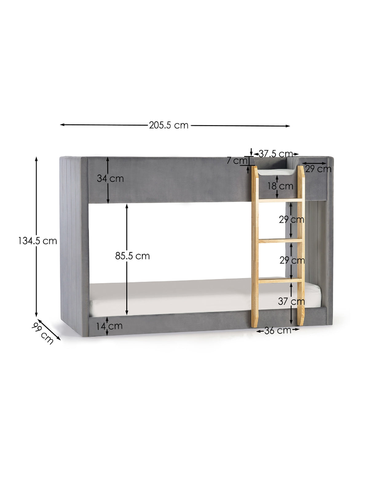 Daytona Upholstered Bunk Bed