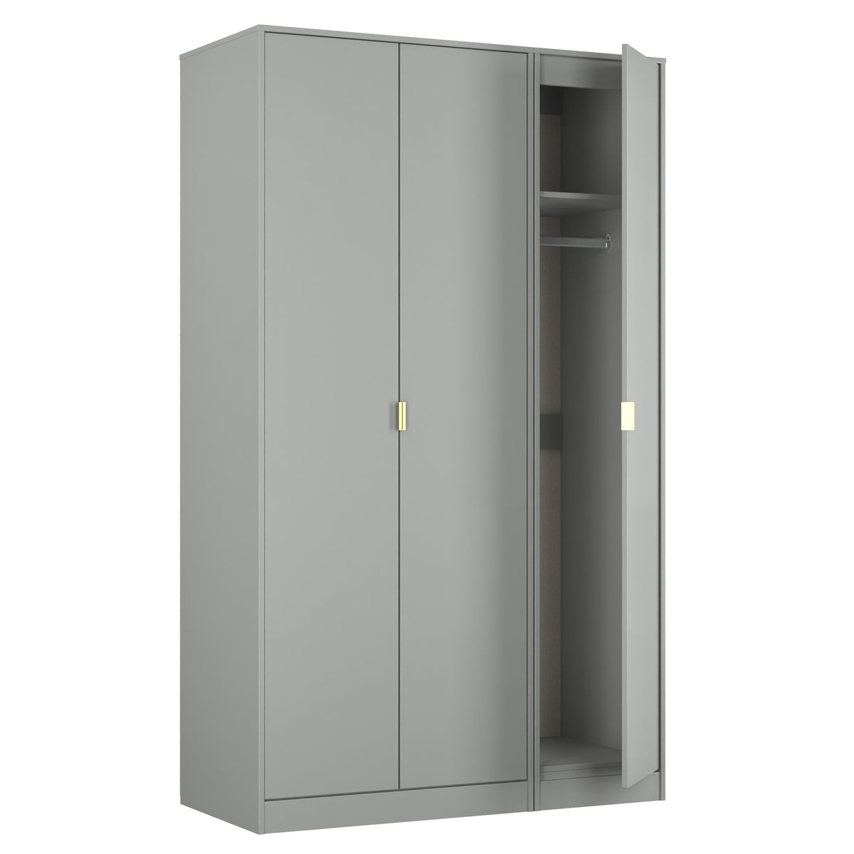 Diego (Gold Sleigh Legs) Tall Triple Plain Wardrobe