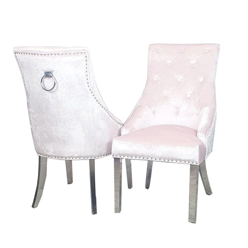 Duke Dining Chair in Pink Velvet