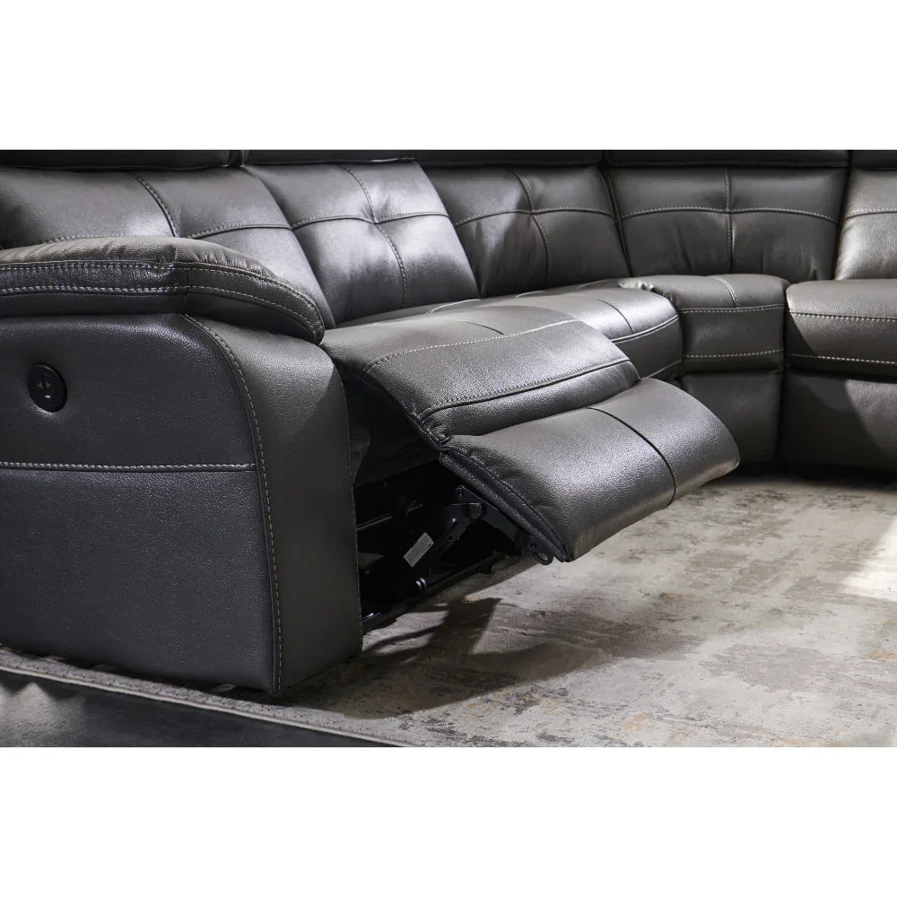 Langdon- Grey - Recliner Corner Sofa - 2C2